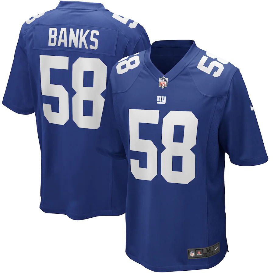 Men New York Giants 58 Carl Banks Nike Royal Game Retired Player NFL Jersey